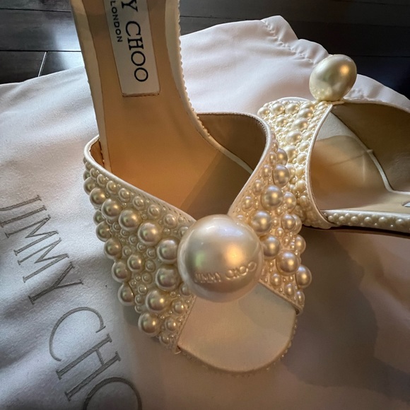 JIMMY CHOO Sacora 100 Pearl Heels -BRAND NEW perfect wedding party shoe - Picture 7 of 9